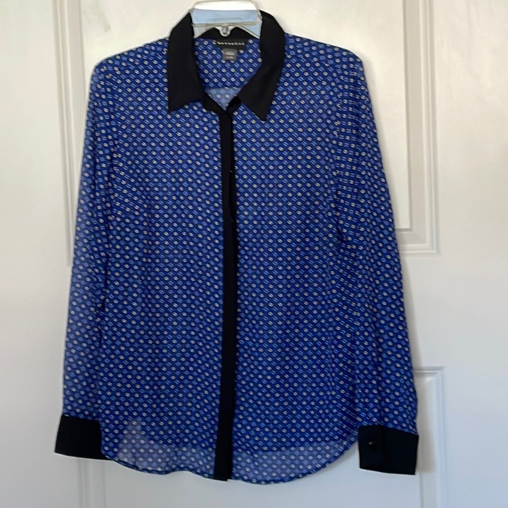 Metaphor Blue Semi Sheer Dress Shirt Large Buisiness Wear